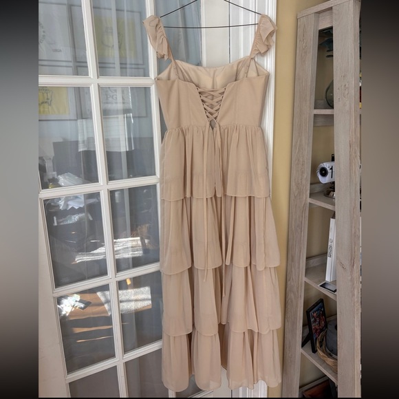 Revelry Bridesmaid Dress Poppy Chiffon in Champagne - Picture 4 of 5